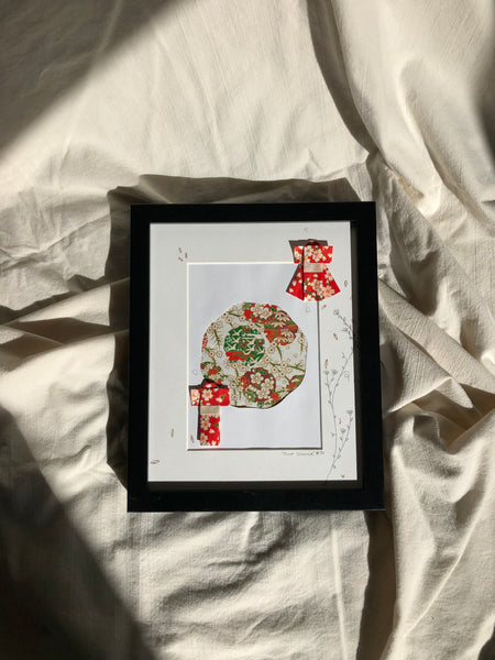 First Glance | Origami Framed Art | Original Artwork | 20cmx25cm (7.8"x9.8")