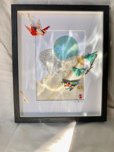 Flight | Origami Framed Art | Original Artwork | 20cmx25cm (7.8"x9.8")